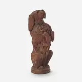 Bavarian, Carved dog, c. 1905, wood, glass