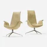 Preben Fabricius and Jørgen Kastholm, Tall Back Bird chairs, pair