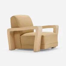 Important lounge chair from the Henry Finer Residence by Paul Laszlo, 1947, upholstery, lacquered ash, sold Mar 2024