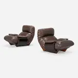 Michel Ducaroy, Marsala chairs, pair, c. 1970, leather, Lucite