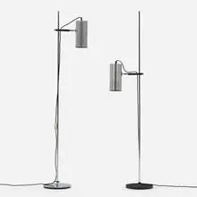 Arnold Berges, Floor lamps, pair, c. 1970, aluminum, chrome-plated steel, enameled steel