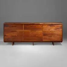 George Nakashima, Special-order Triple Chest of Drawers, 1978, American black walnut