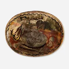 Henry Varnum Poor, Platter with Still Life, 1931, glazed earthenware