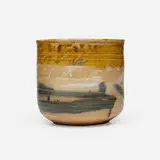 Planter by Toshiko Takaezu, c. 1980, salt-glazed stoneware, sold Sep 2024