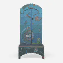 Tommy Simpson, Mermaid's Shadow cabinet, c. 2005, carved and polychromed wood