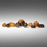 Hans Weissflog, Collection of ten boxes, amboyna burl, boxwood, African blackwood, walnut, various exotic woods