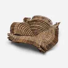Karyl Sisson, Shallow Bowl, 1987, wood clothespins, plastic-coated wire