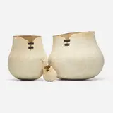 Christian Burchard, Tight Laced, 1999, bleached madrone burl, thread