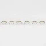 Arne Jacobsen, Munkegård ceiling lamps, set of six, 1955 / 1982, white glass, brass-plated copper, lacquered aluminum