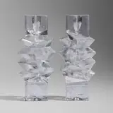 Christer Sjögren, Candlesticks, pair, c. 1975, glass