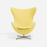 Arne Jacobsen, Egg chair, 1958, upholstery, cast aluminum, plastic