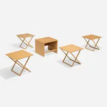 Illum Wikkelsø, Folding table set, c. 1965, oak