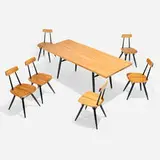 Ilmari Tapiovaara, Pirkka dining set, 1955-56, pine, lacquered wood