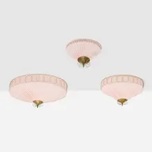 Itsu, Ceiling lamps model 1902/60, set of three, c. 1955, brass, silk