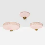 Itsu, Ceiling lamps model 1902/60, set of three, c. 1955, brass, silk