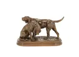 Isidore Bonheur, patinated bronze model of two bloodhounds cast by the Peyrol foundry