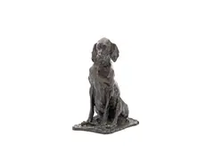 Pavel Petrovich Troubetzkoy, patinated bronze model of a seated hound, patinated bronze