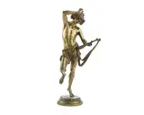 Albert-Ernest Carrier-Belleuse, patinated bronze figure of 'Dansuer Napolitain Au Luth (Neopolitan Dancer with Tambourine)'
