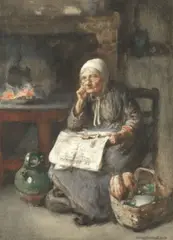 Le Journal by Rws John Henry Henshall, watercolour, offered Jun 2018