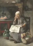 Rws John Henry Henshall, Le Journal, watercolour