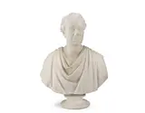 Hiram Powers, carved white marble bust of Thomas Henry Sutton Sotheron-Estcourt M.P. (1801-76), marble