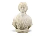 William Groves, mid 19th century carved white marble portrait bust of a young woman, marble