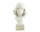 F. W. Pomeroy, carved white marble bust of a young girl, marble