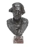 patinated bronze bust of "Le Fumeur" by Jean-Baptiste Carpeaux, patinated bronze, sold Jun 2018