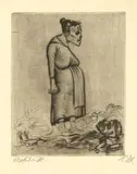 Otto Dix, Schwangerschaft, 1922, Kaltnadel auf Velin