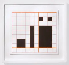 Channa Horwitz, Language Series #4, 2003, Kasein auf Karton