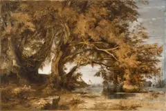Emil Lugo, Der Lindenhain von Frauenchiemsee, 1878, Öl auf Leinwand