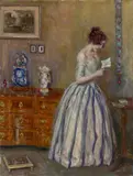 Franz Skarbina, Bei der Lektüre. (Vor) 1909