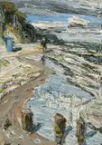 Christopher Lehmpfuhl, Strandspaziergang in Bansin, Usedom, 2009, Öl auf Leinwand