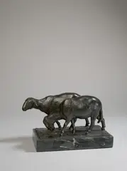 Schafe by August Gaul, 1901, Bronze mit dunkelbrauner Patina, auf Marmorsockel montiert, sold Jun 2017