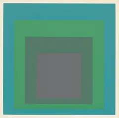 Josef Albers, Chrysoprase“ / „Attic“ / „O - G“. 1965 / 1967, 3 Farbserigrafien, jew. auf Velin (2 Blatt auf einem gefaltetem Doppelbogen)