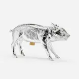 Harry Allen, Bank in the Form of a Pig (Silver Chrome), resin, marble