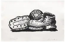 Philip Guston, Shoes, 1-color lithograph on Rives BFK paper