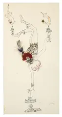 L'Equilibriste by Piche, 1940, Ink, charcoal, and collage on paper, sold Nov 2018
