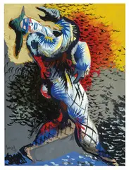 Jean Lurçat, Arlequin, 1944, Gouache on paper