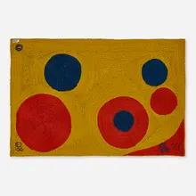 Sun tapestry by Alexander Calder, 1974, hand-woven maguey fiber, sold May 2024