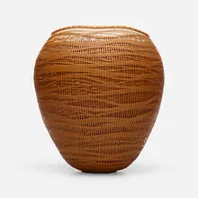Jin Morigami, Untitled (double-walled basket), 2001, bamboo, rattan, lacquer