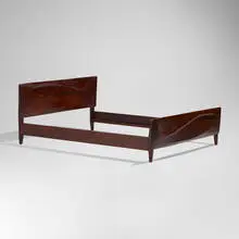 Emil Milan, Queen-sized bedframe, c. 1963, rosewood