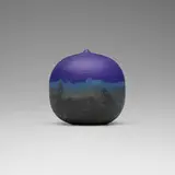Makaha Blue (with rattle) by Toshiko Takaezu, c. 1995, glazed porcelain, sold May 2024