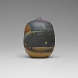 Early Ocean Edge (with rattle) by Toshiko Takaezu, c. 1992, glazed stoneware, sold May 2024