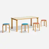 L-Leg dining set by Alvar Aalto, laminate, birch, laminated birch, sold Nov 2025