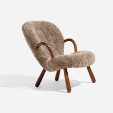 Arnold Madsen, Lounge chair, sheepskin, walnut