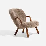Arnold Madsen, Lounge chair, sheepskin, walnut