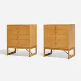Børge Mogensen, Cabinets, pair, c. 1955, oak, enameled steel