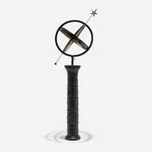 Sundial by Johannes Dahl, enameled cast iron, patinated bronze and copper, sold Nov 2025