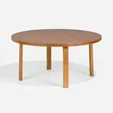 Low table by Alvar Aalto, mahogany, birch, sold Nov 2025